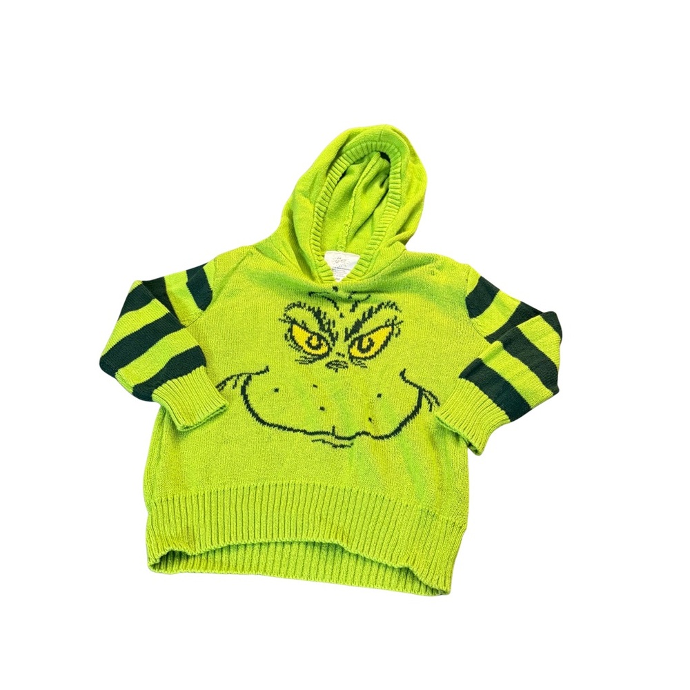 Green Grinch Infant Hoodie‎ Sweater Size 18 Months EUC